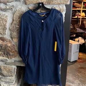 NWT  alice and olivia mini dress . Gathered bell sleeves .